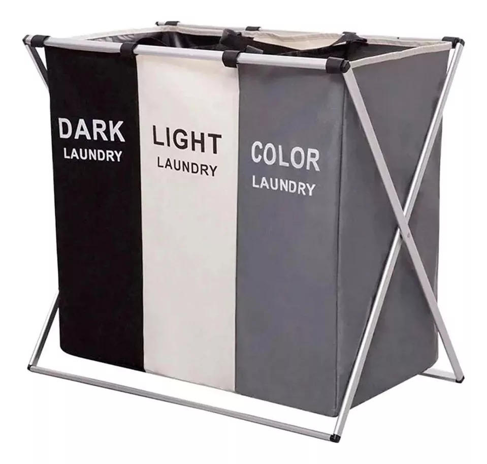 Miniatura 1 de Cesto Triple Plegable Para Ropa Sucia